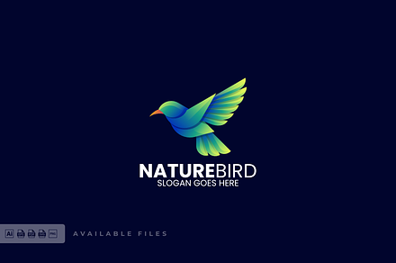 Nature Bird Gradient Colorful Logo