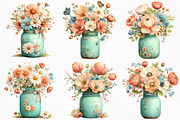 Watercolor Spring Mason Jar Clipart, an Illustration by Craft Nest (Thumbnail 3 of 12)