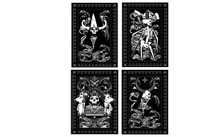 Tarot Cards Skull Death With Snakes,