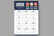 Minimal Floral 2026 Wall Calendar, a Stationery Template by ContestDesign (Thumbnail 1 of 3)