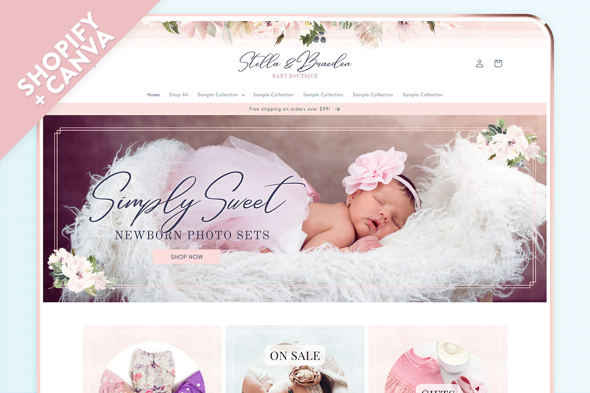 Stella Feminine Shopify Theme, a Shopify Template by Lavender Skye Studio (Photo 1 of 7)