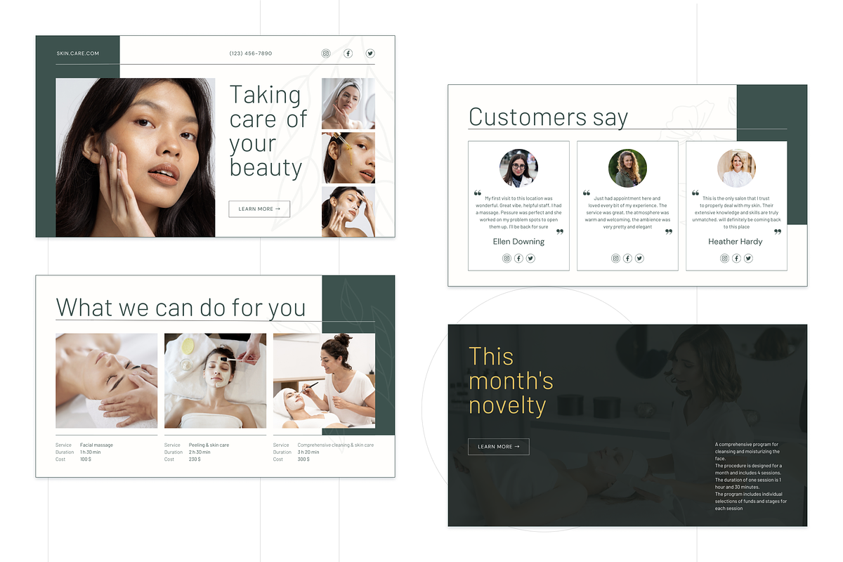 Skin Care. Canva Website Template, a Landing Page Template by KaluginaWEB (Photo 2 of 4)