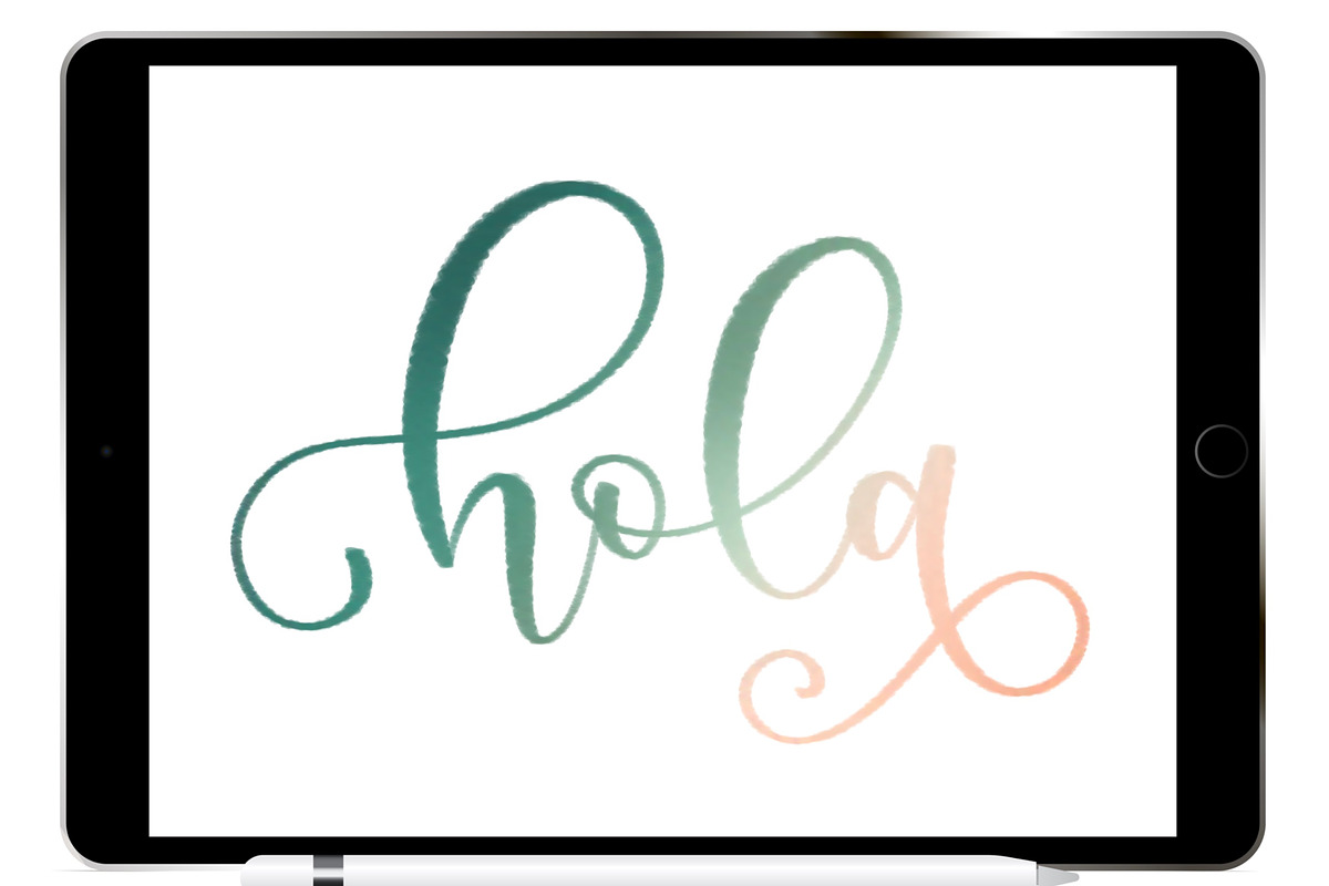 Watercolor Procreate Lettering Brush, a Brush Add-On by Blue Strawberry Studio (Photo 2 of 5)