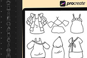 60 Procreate Chibi Clothes Stamp, a Brush Add-On by DrawingStoryShop (Thumbnail 5 of 6)