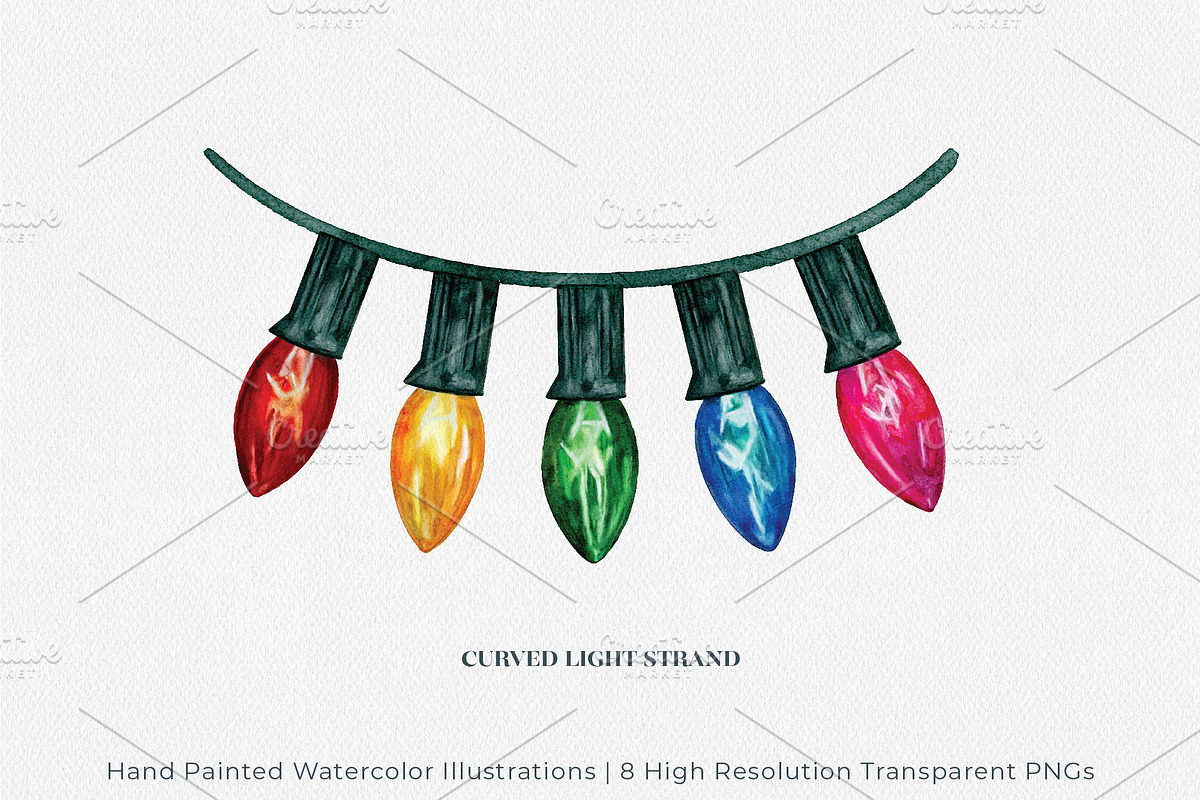 Holiday Lights Watercolors, an Illustration by Jeanette Pidi Design (Photo 3 of 6)