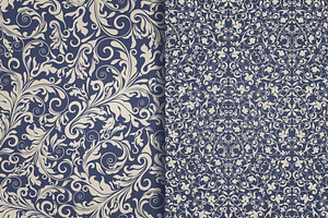 Set Of 10 Seamless Pattern Baroque