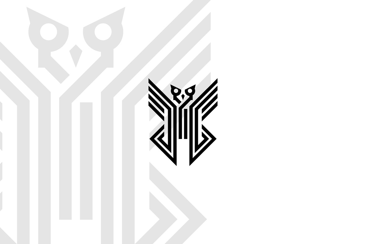 Lines modern owl logo design, an Object Graphic by nicemorning (Photo 3 of 3)