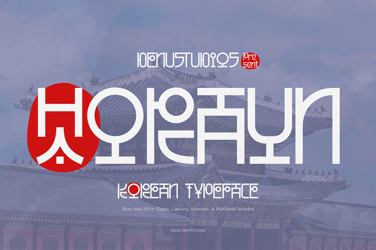 Haoraun | Korean Typeface, a Sans Serif Font by Denustudios (Photo 1 of 12)