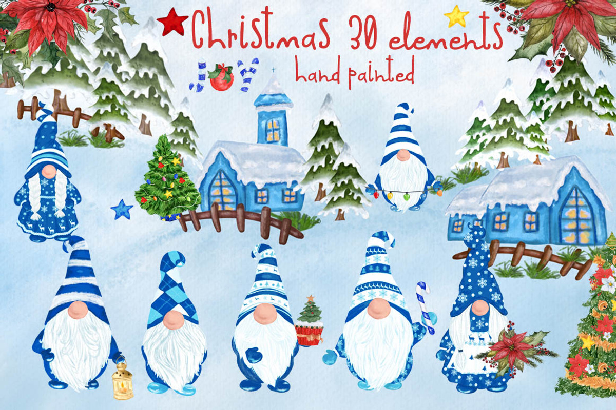Gnomes Clipart Christmas clipart, an Illustration by vivastarkids (Photo 1 of 6)