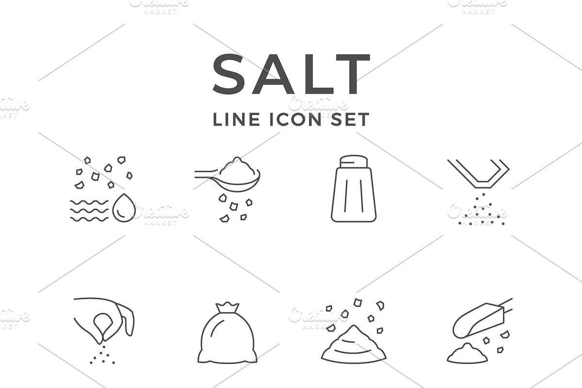 Set Line Icons of Salt, an Outline Icon by motorama (Photo 1 of 2)