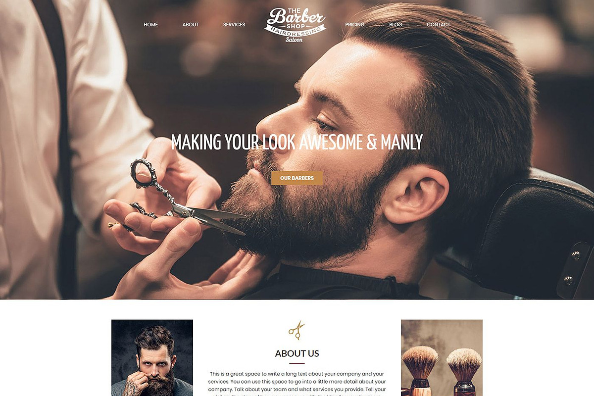 Jed’s – Barber & Hair Salon WordPres, a WordPress Template by Cherry Wordpress Theme (Photo 2 of 2)