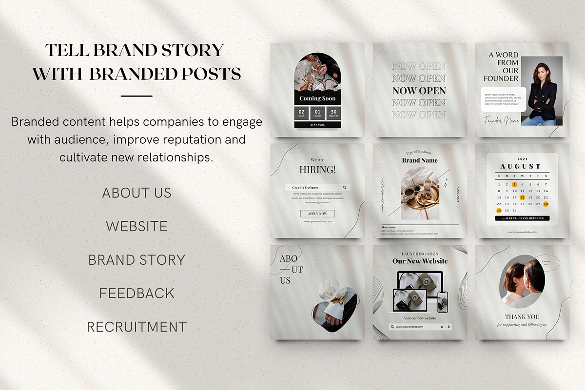 Minimalist Black Instagram Templates, a Social Media Template by DesignbySamVN (Photo 4 of 9)
