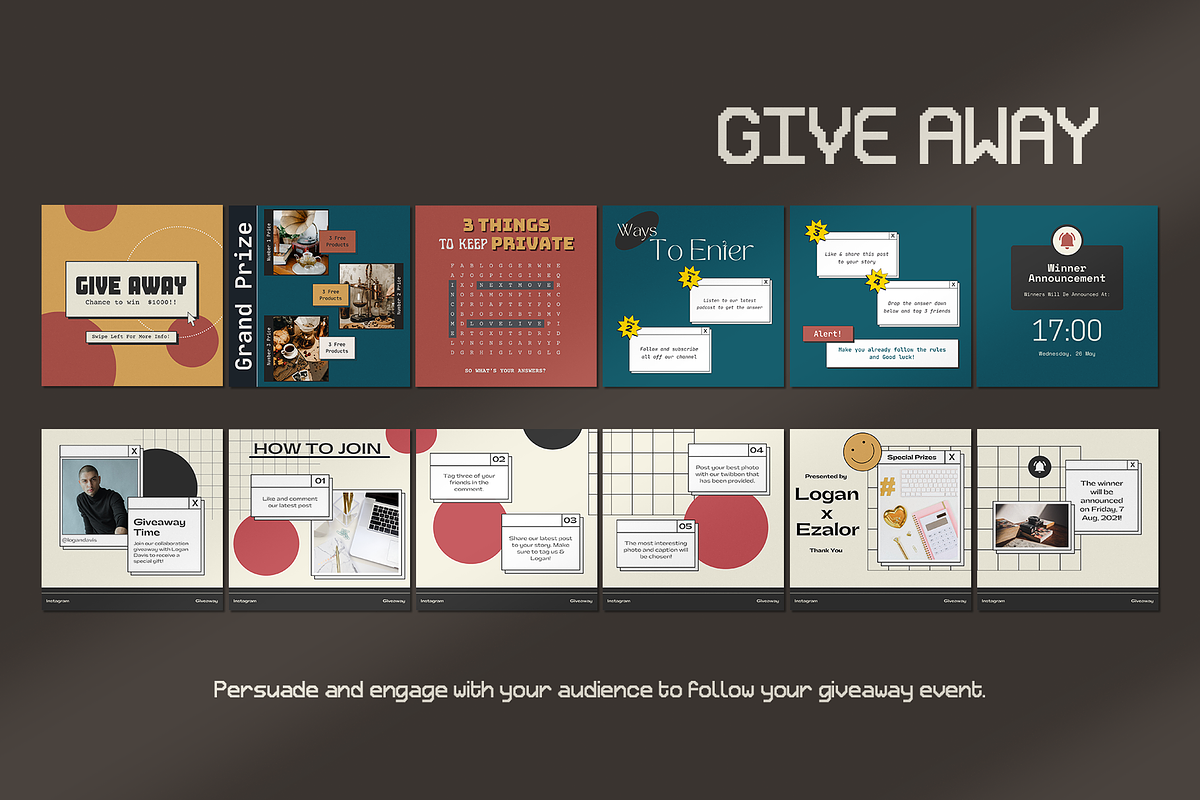 Instagram Carousel Retro CANVA, a Social Media Template by Analogi Studio (Photo 10 of 25)