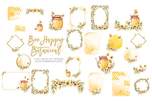 Bee Watercolor Clipart