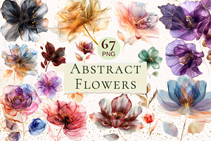 Abstract Flowers Clipart PNGs