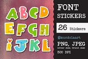 Мonogram stickers Children's letters, a Stationery Template by KundolaArt (Thumbnail 1 of 3)