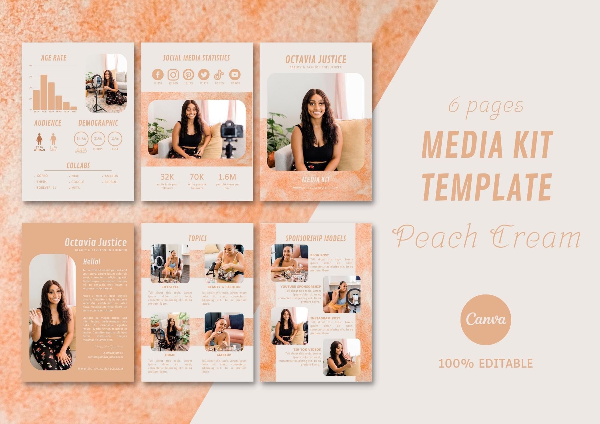 Media Kit Canva Template by The Little Lily Studio | Creative Market