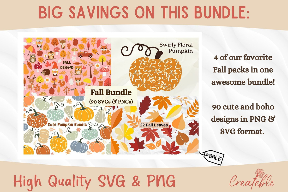 Cute Pumpkin SVG Bundle, an Object Graphic by Createble (Photo 7 of 7)
