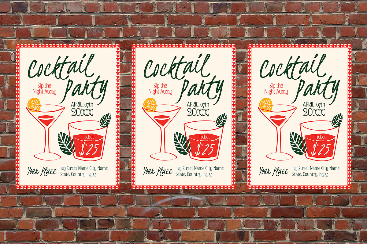 Cocktail Party Flyer, a Flyer Template by Aiyari Graphic (Photo 3 of 3)