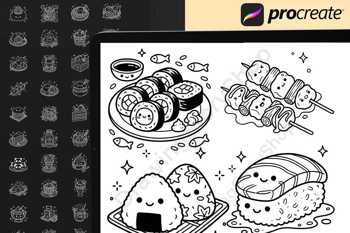 140 Sweets & Food Procreate Stamps, a Brush Add-On by DrawingStoryShop (Photo 6 of 6)