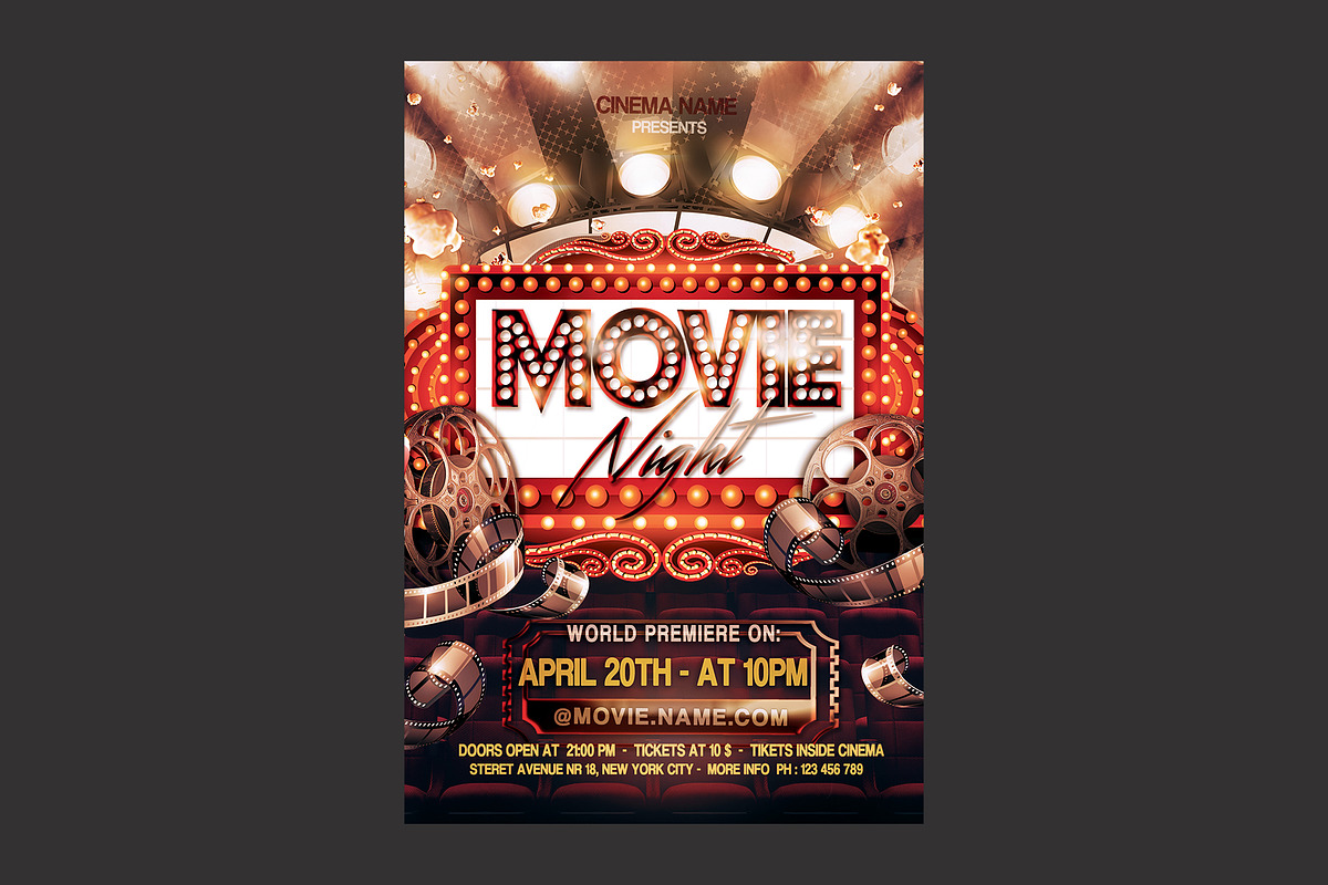 Movie Cinema Flyer, a Flyer Template by DSGraphicDesign