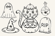 Halloween Doodles PNG Elements, an Illustration by The Best Digital Plaza (Thumbnail 3 of 3)