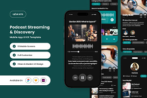 WhisPod - Podcast Streaming App UI, an App Template by twinstd