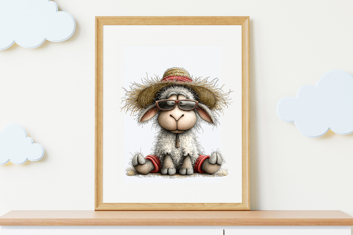Beach Animals Watercolor Clipart Set, an Animal Illustration by Nicolle's Colorful Art (Photo 3 of 10)