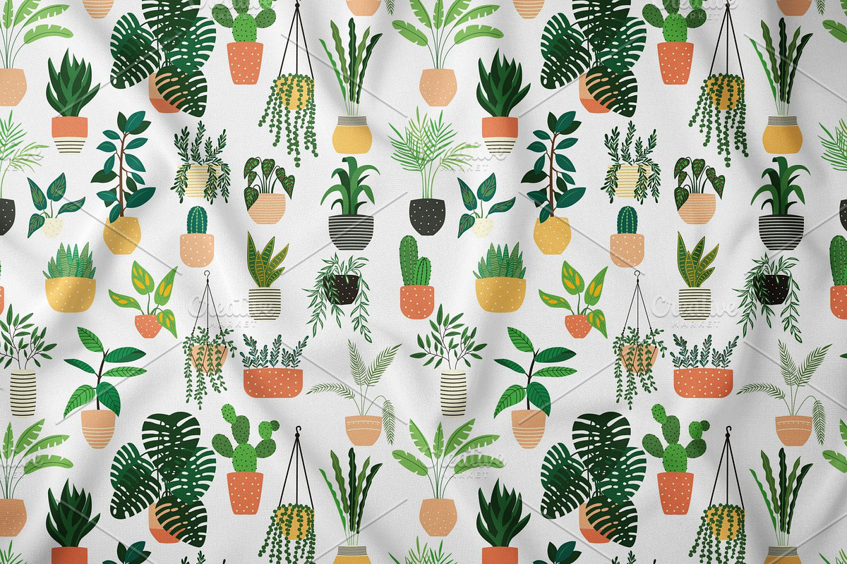House plants Illustrations & Pattern, a Pattern Graphic by Blue Lela Design (Photo 3 of 9)