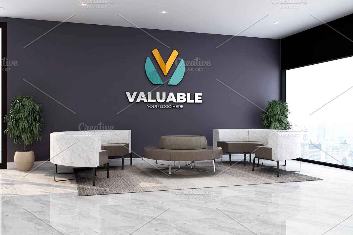 PSD Office Room Company Logo Mockup, a Product Mockup by Ayy (Photo 3 of 23)