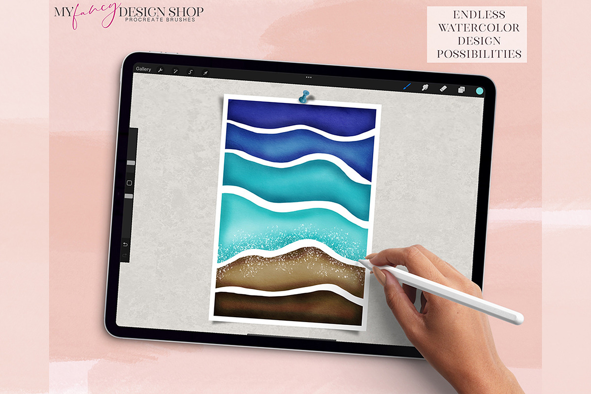 Procreate Watercolor Brush Set, a Brush Add-On by My Fancy Design Shop (Photo 10 of 13)
