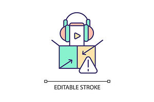 Warning from multimedia impact, an Outline Icon by IMG Visuals