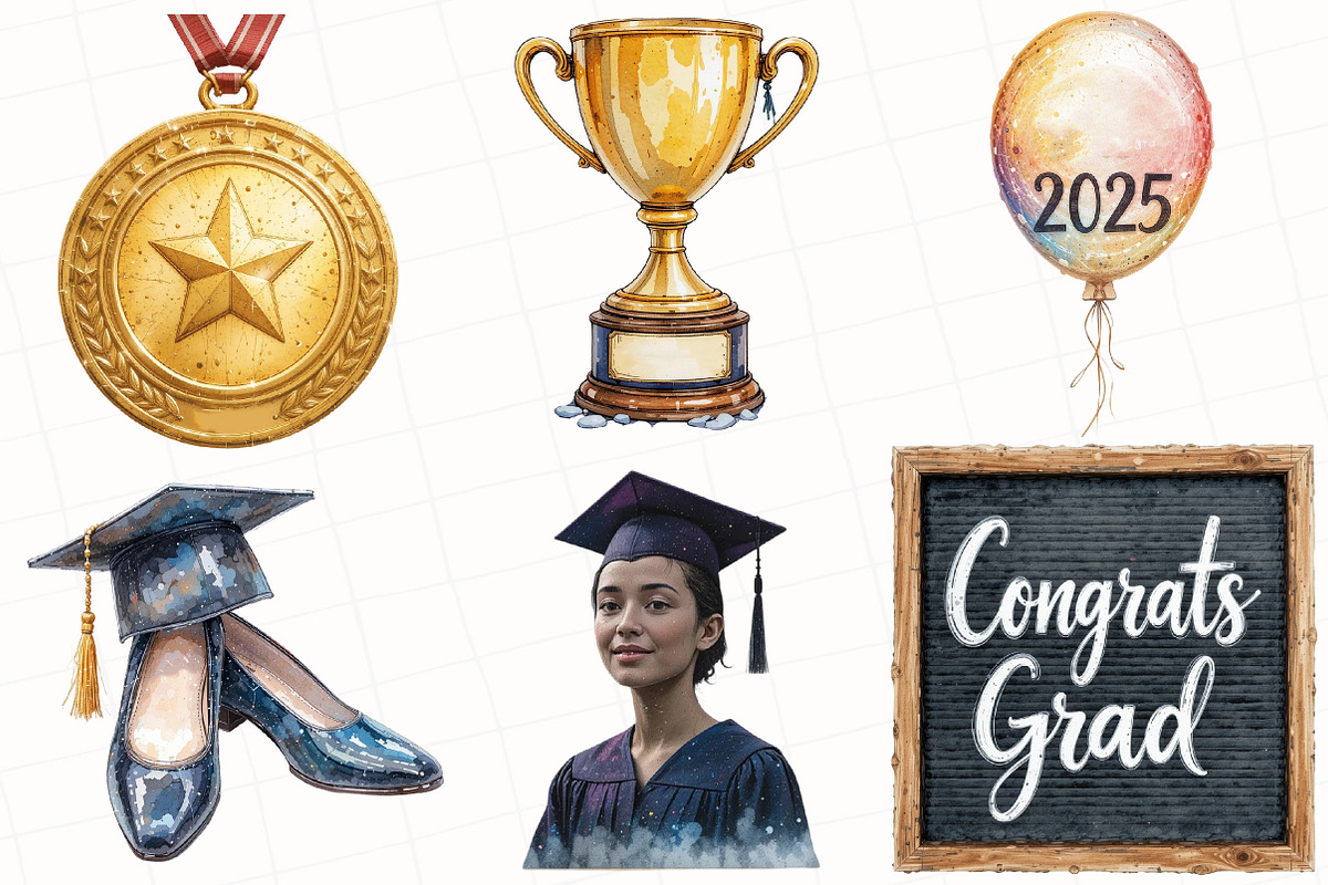 Graduation Sublimation Clipart, an Illustration by OK Design (Photo 2 of 5)