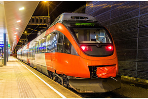 Austrian local train at feldkirch station stock photo containing train and, a Transportation Photo by Leonid Andronov