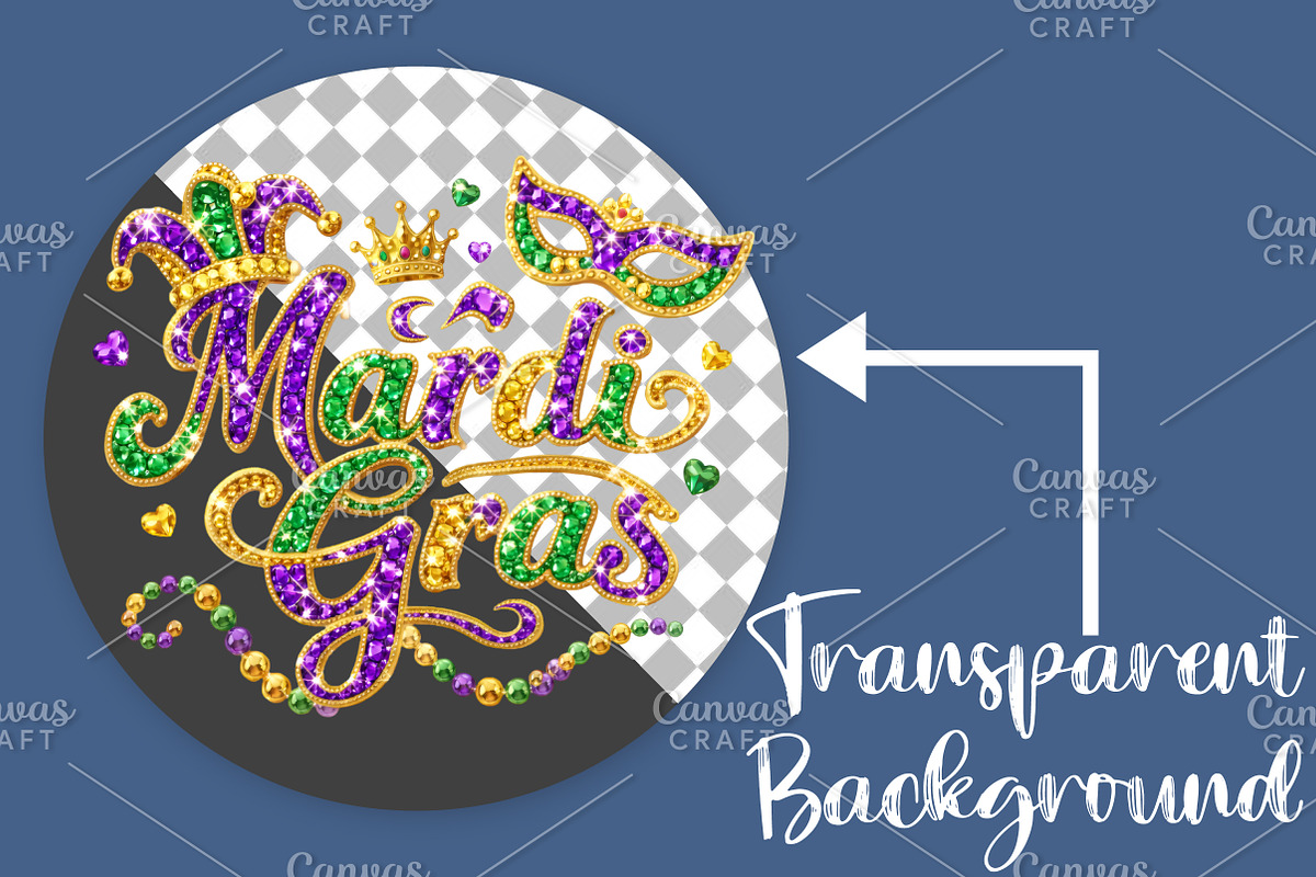 Sparkle Mardi Gras PNG, an Illustration by Canvas Craft (Photo 2 of 6)