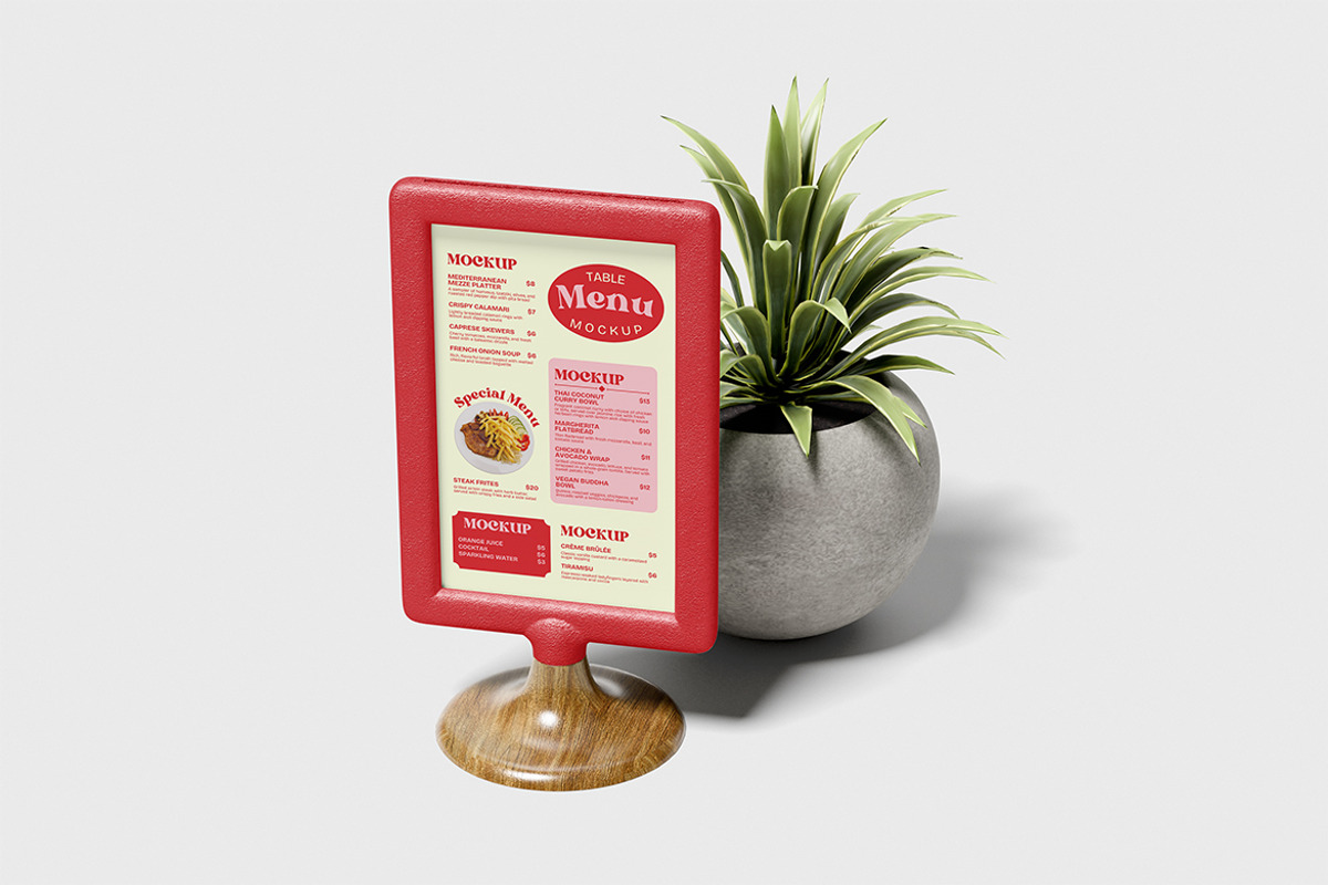 Table Menu Mockup, a Wearable Device Mockup by xavier_studio (Photo 4 of 5)