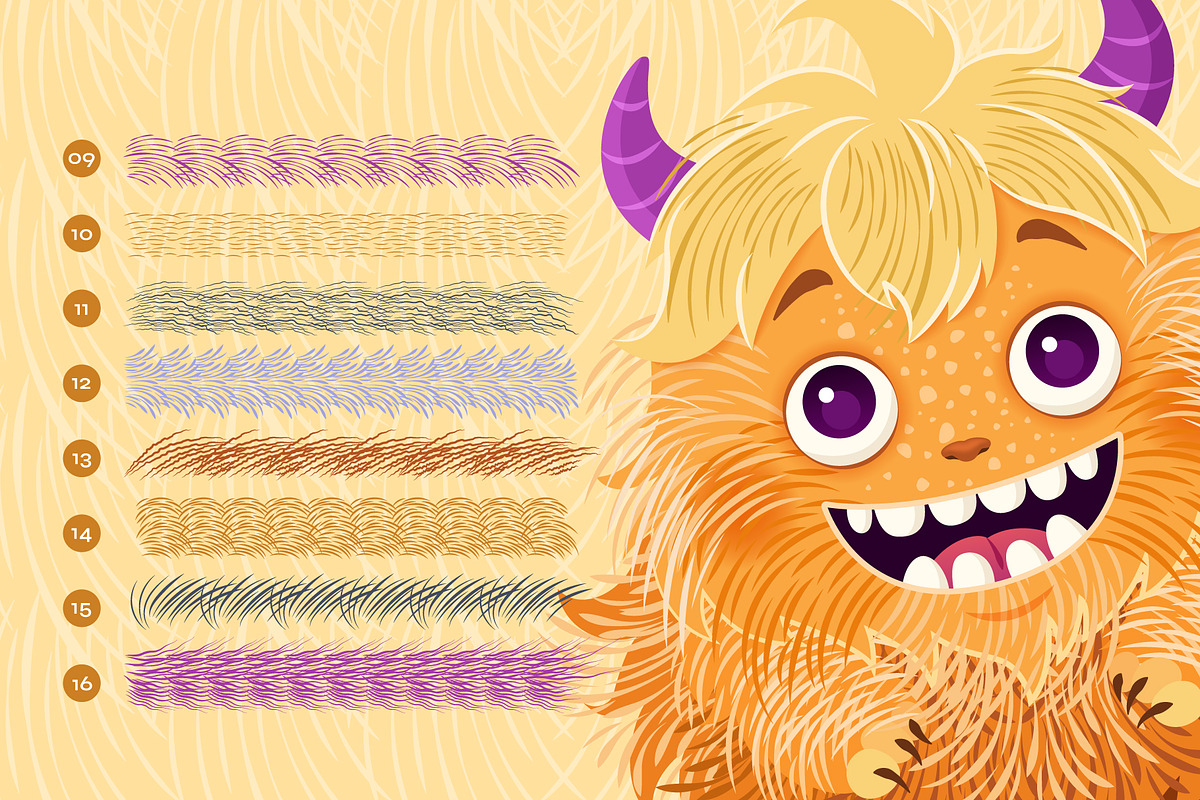 24 Fur Illustrator Brushes, a Brush Add-On by IuliiaSavko (Photo 5 of 11)