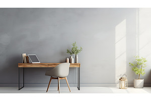design grey home office ai generated, a Background Photo by pikepicture