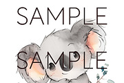 Australian Nursery Koala Clipart, an Animal Illustration by Pawcasso's Portraits (Thumbnail 4 of 10)