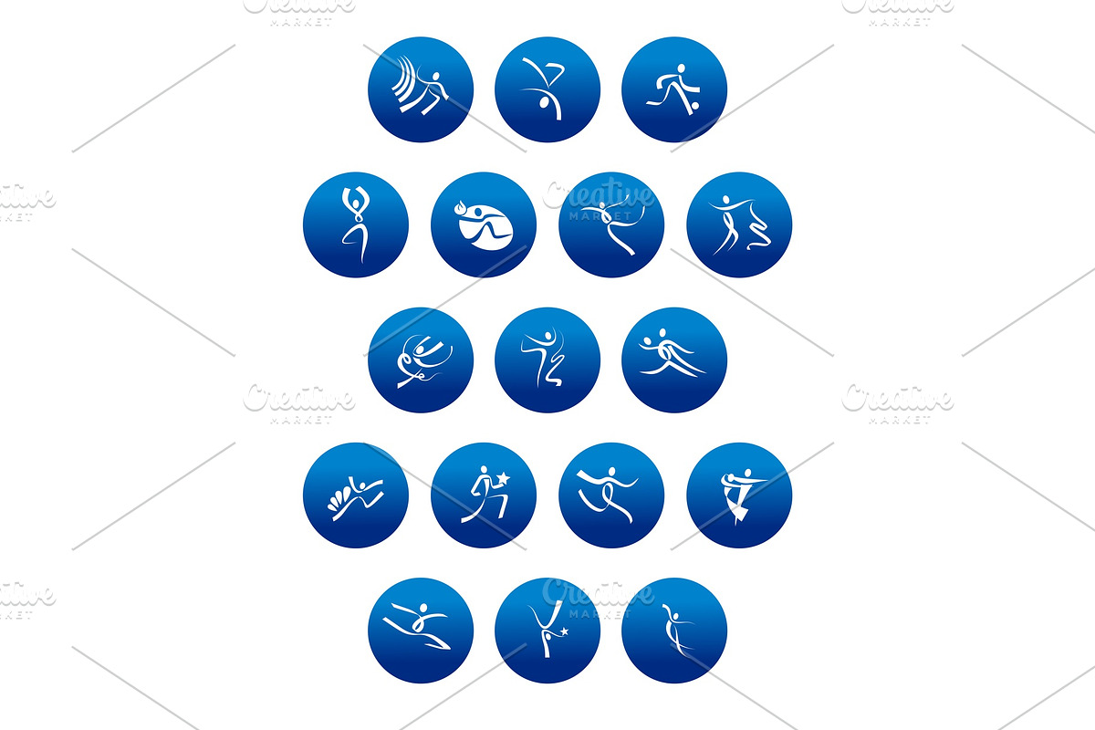 Blue icons with white sportsmen, a Duotone Icon by Vector Tradition (Photo 2 of 3)