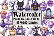 Purple  Halloween Clipart, an Illustration by Design Market (Thumbnail 1 of 3)