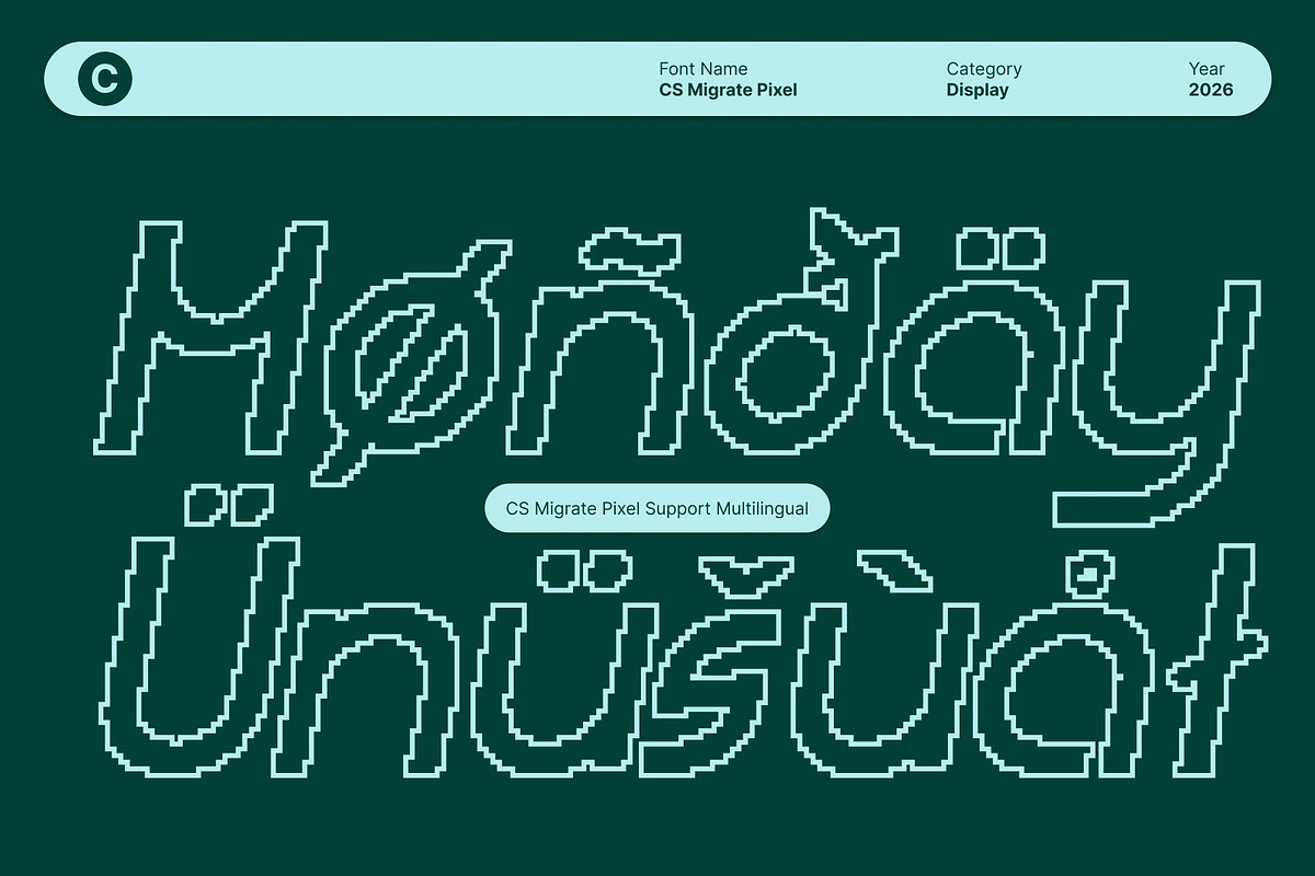 CS Migrate Pixel, a Sans Serif Font by Craft Supply Co. (Photo 7 of 8)