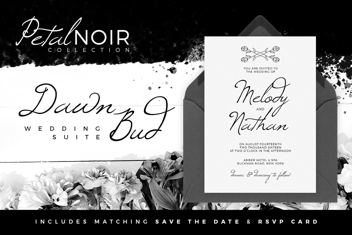 Petal Noir - Wedding Invitation, an Invitation Template by AM Studio (Photo 1 of 2)