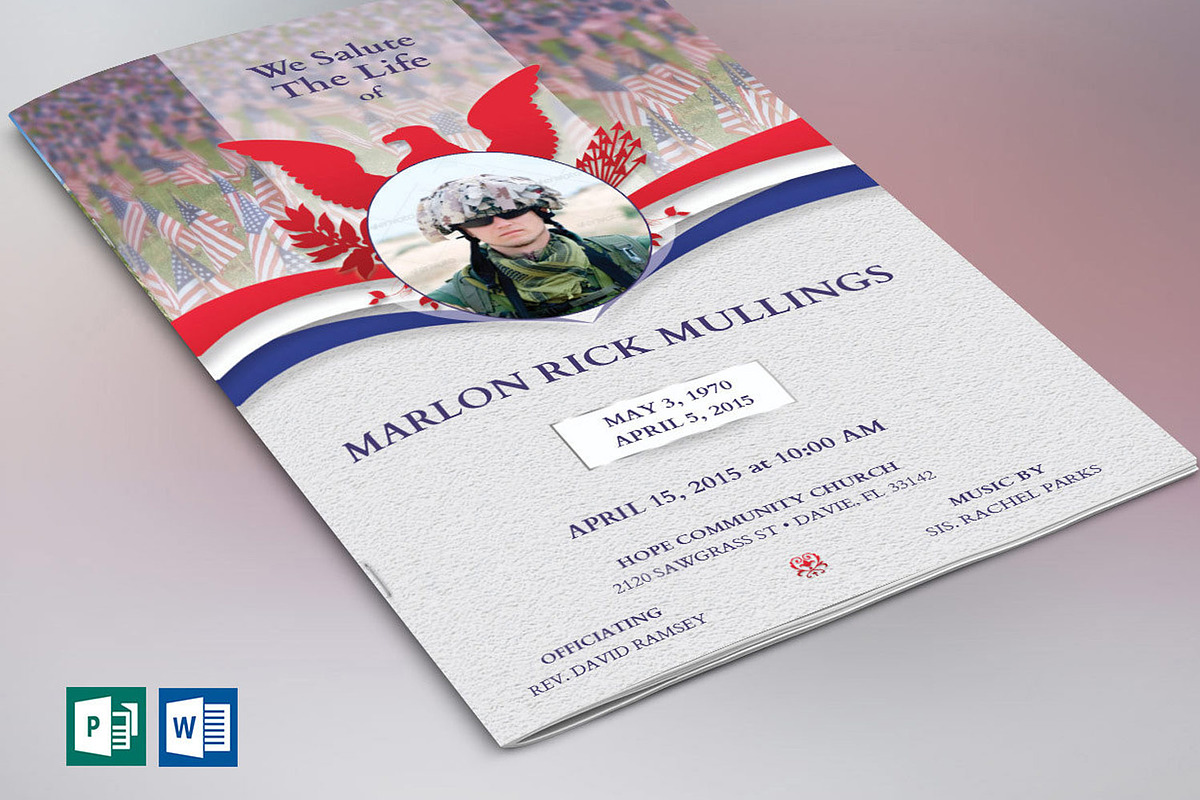 American Military Funeral Word, a Templates & Theme by Godserv Designs (Photo 1 of 4)
