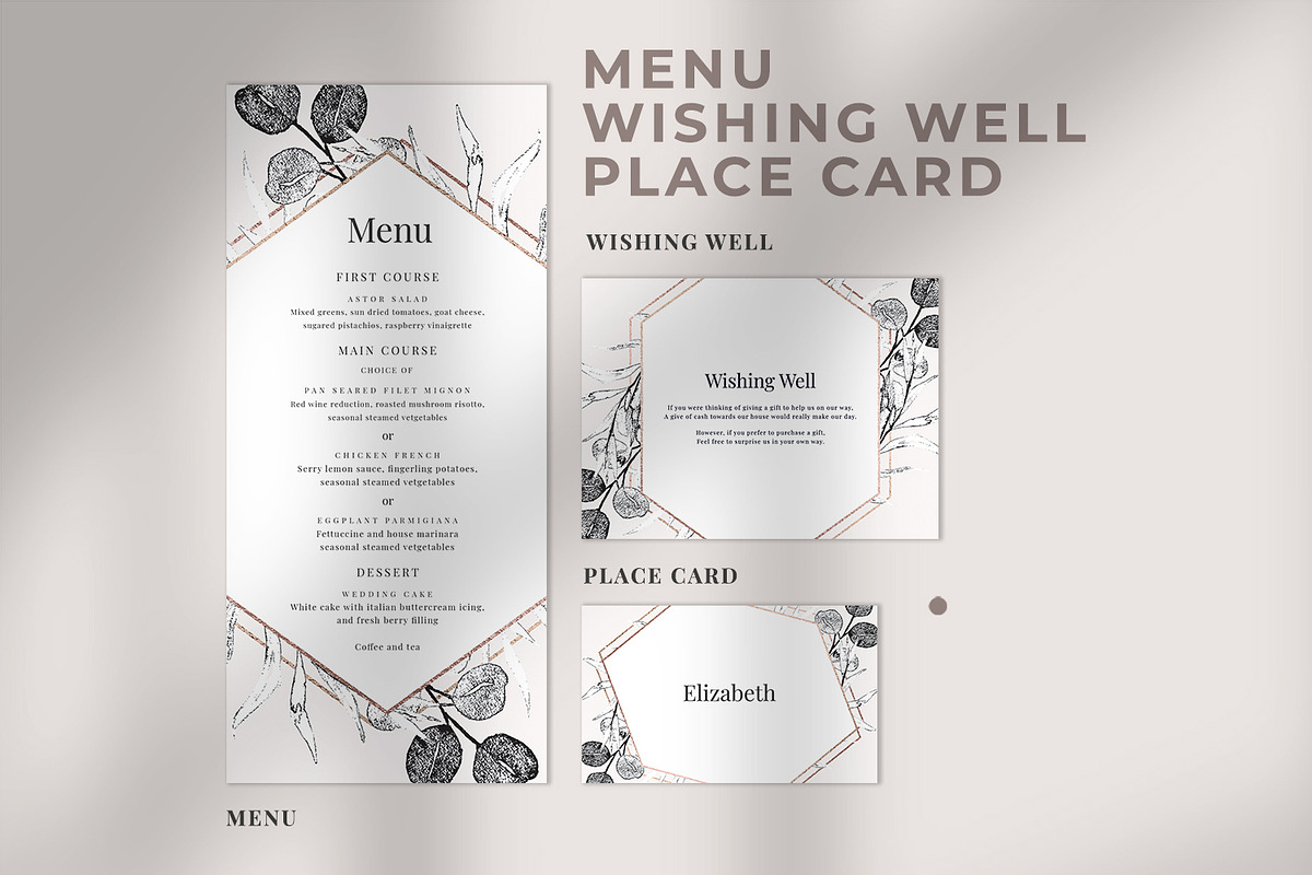 Eucalyptus & Geometric Wedding Suite, an Invitation Template by Azka Creative (Photo 3 of 4)