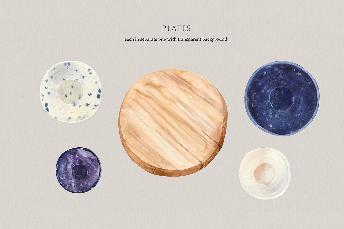 Italian Brunch Watercolor, a Food Illustration by Volha Studio (Photo 6 of 11)