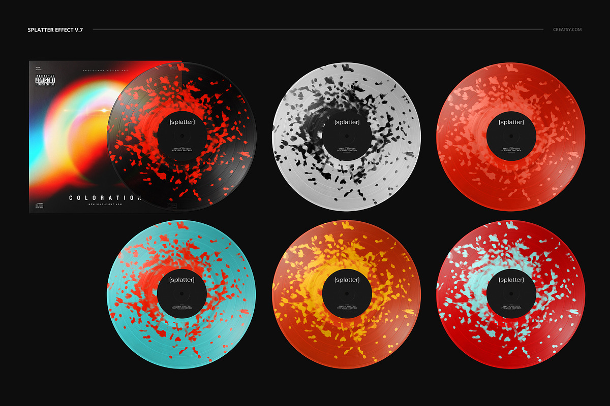 Vinyl Record & Cover Mockup Set, a Merchandise Mockup by creatsy5 (Photo 26 of 54)
