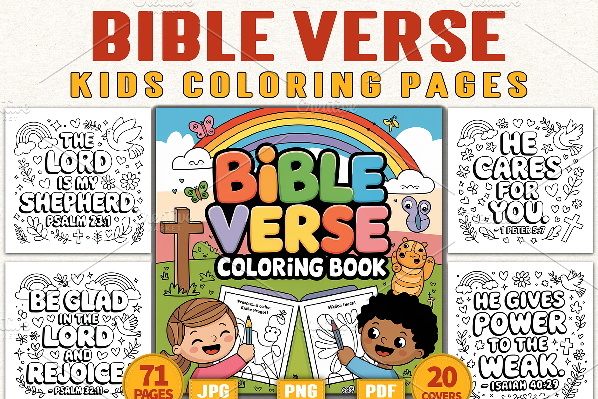 70+ Bible Verse Coloring Book Pages, an Education Illustration by Ink Gallery (Photo 1 of 6)
