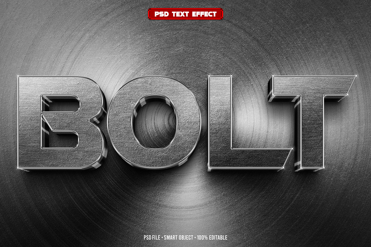 Bolt 3D editable text effect, a Layer Style Add-On by Hello Muh (Photo 1 of 2)