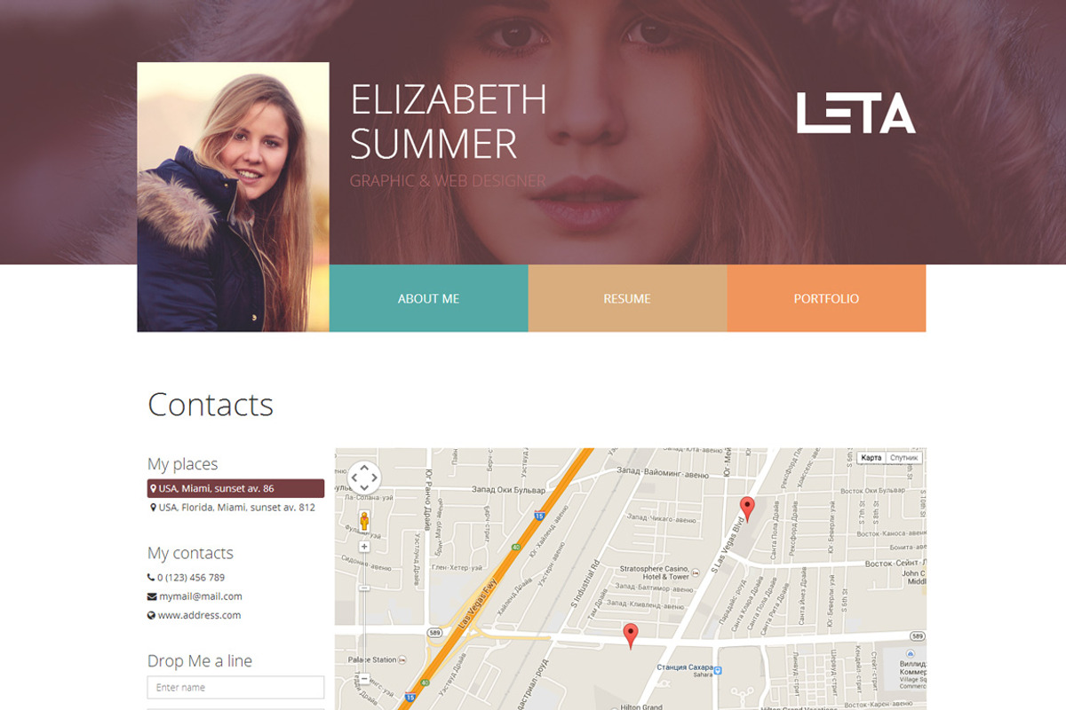 LETA - Responsive HTML Virtual Card, a Bootstrap Template by ArtRow Team (Photo 4 of 4)